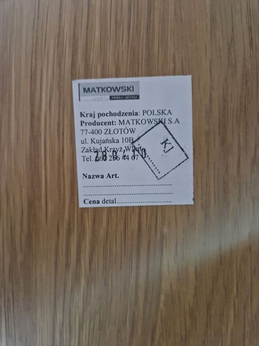 Półka stojąca dębowa, dąb Matkowski