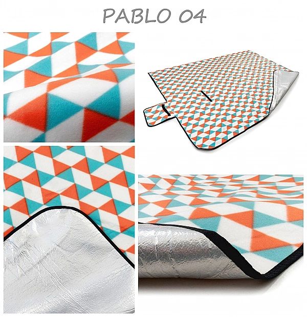 Koc PIKNIKOWY plażowy mata plażowa DUŻA XXL 200x200 z izolacją wodoopo