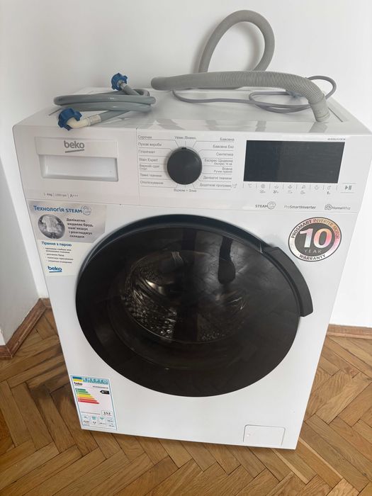 Компактна вузька пральна машина Beko WUE6626XBCW, Steam, Bluetooth, 6КГ