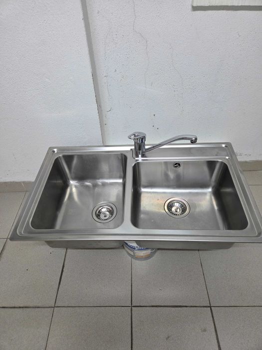 Lava-loiça Inox de Duas Cubas – Excelente Estado