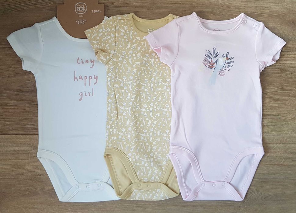 bodziaki 3 szt dla  dziewczynki