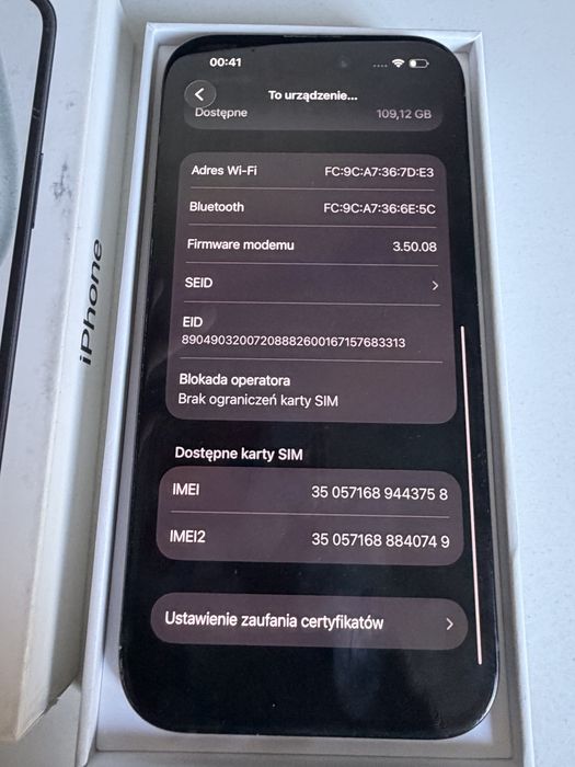 iPhone 15 128gb Black Nowa Bateria 100%