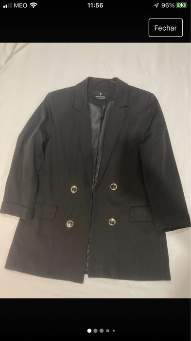 Blazer preto stradivarius manga 3/4