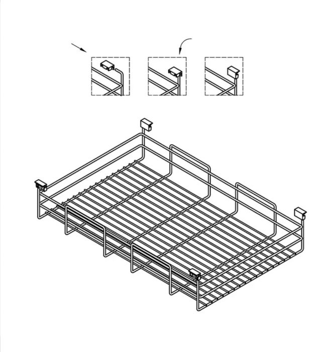 Полиця навісна, графіт, прути (730мм)
