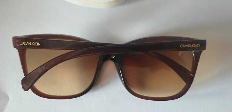 Okulary przeciwsłoneczne Calvin Klein brązowe