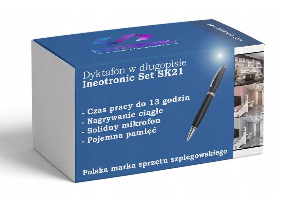 Profesjonalny DŁUGOPIS Szpiegowski Mini Dyktafon Podsłuch (-20%)