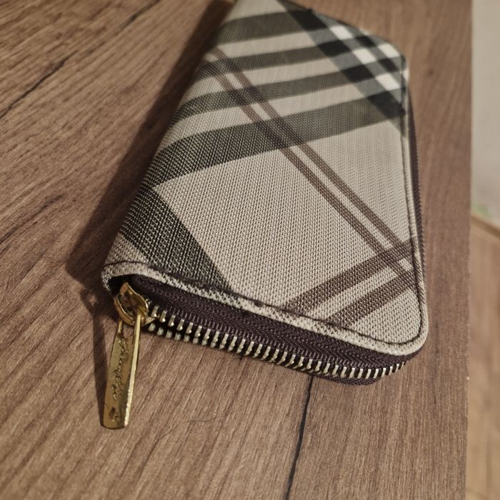 Portfel damski duży w kratę beżowy