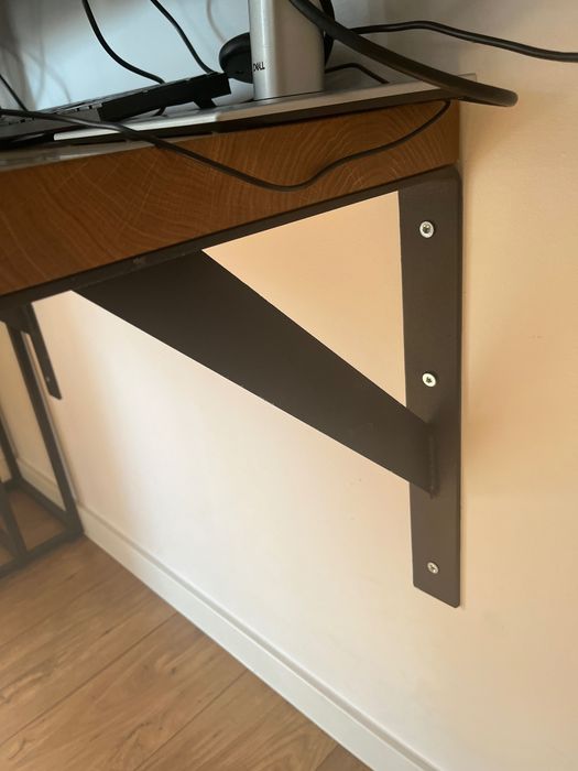 Biurko blat dębowy lity 60x90 cm ze wspornikami