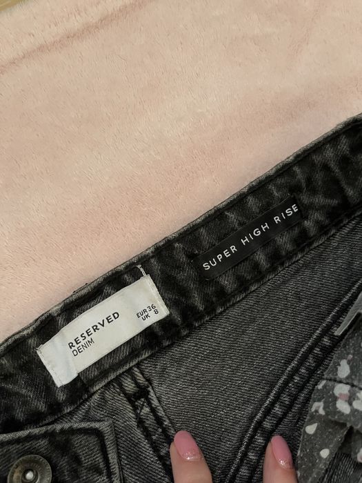 Czarne/szare spodnie typu boyfriend Zara 36/S