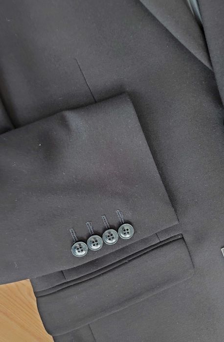 Kubenz Blue Roma marynarka męska czarna slimfit garnitur wesele święta