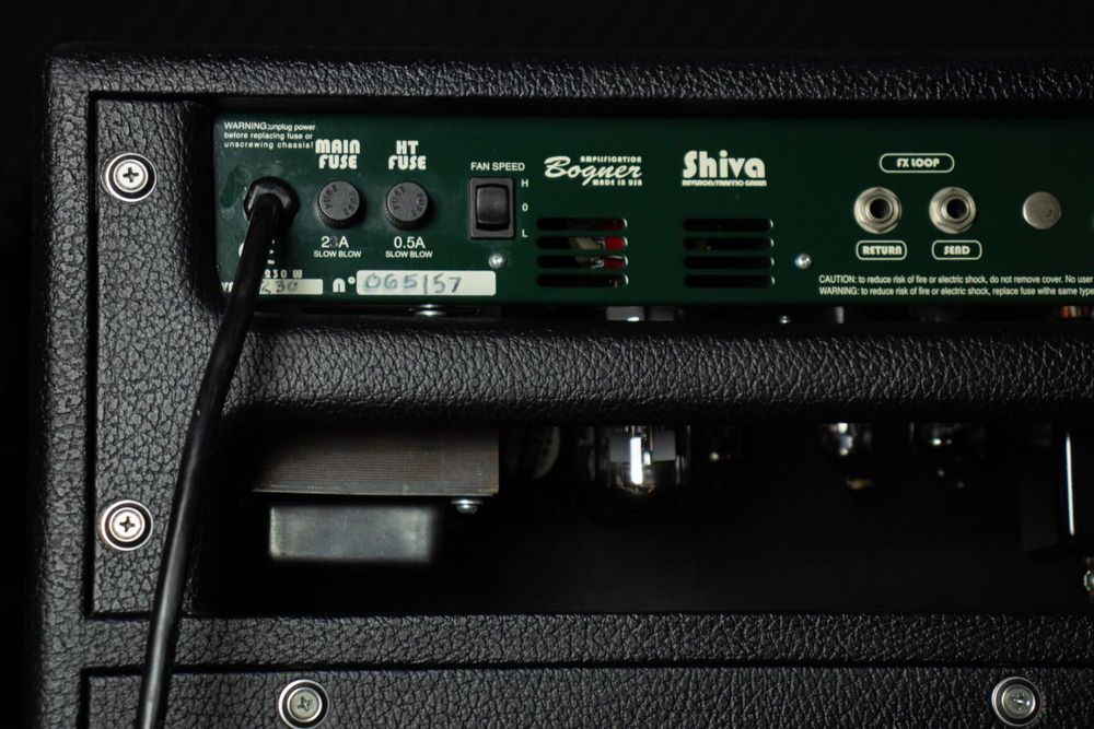 Bogner Shiva EL34 2-Channel 80-Watt 1x12" Guitar Combo with Reverb 2005 - Black with Green Back Panel