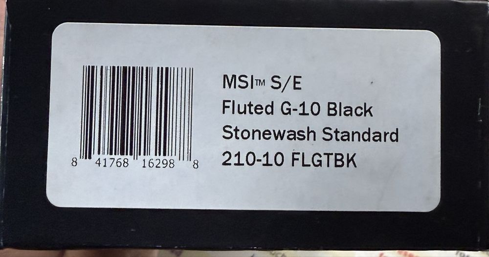 Nóż składany Microtech MSI S/E Black Fluted G10, Stonewashed M390MK by Tony Marfione (210-10FLGTBK)