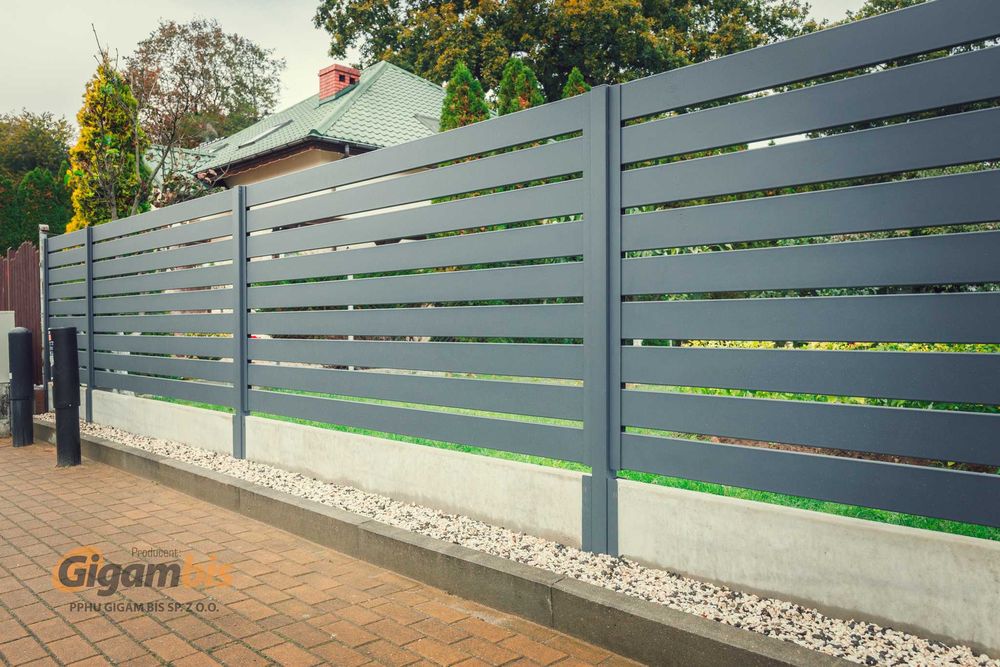 ogrodzenia nowoczesne, metalowe, palisadowe, aluminiowe.