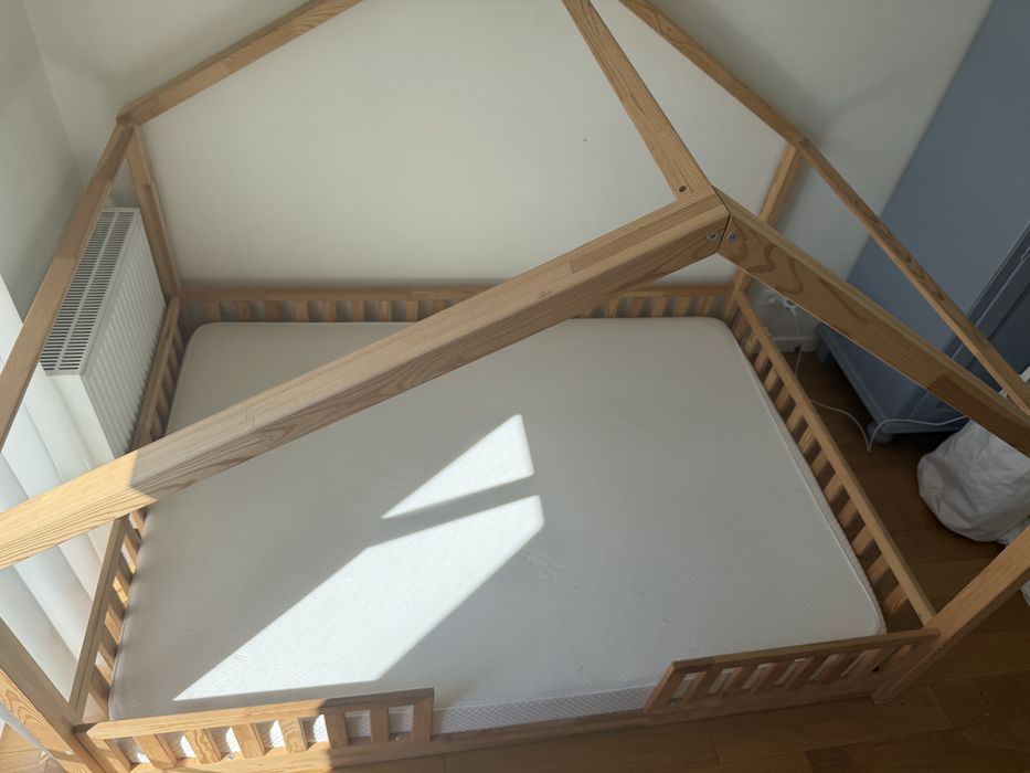 Łóżko domek Luletto Housebed Duo dla rodzeństwa 140x200 plus materac