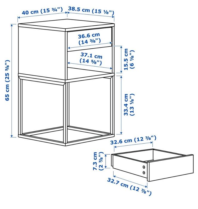Mesa de cabeceira VIKHAMMER IKEA