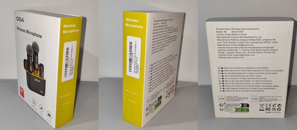 Zestaw Mikrofonów Mikrofon Bezprzewodowy Do Iphone Osa K6 Nowy