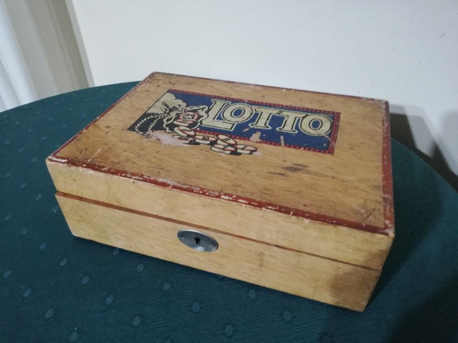 Jogo loto/lotto Antigo (c/ caixa de madeira)