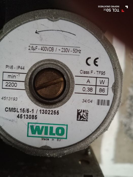 Esquentador wilo para reparação, já está parado a muito tempo.