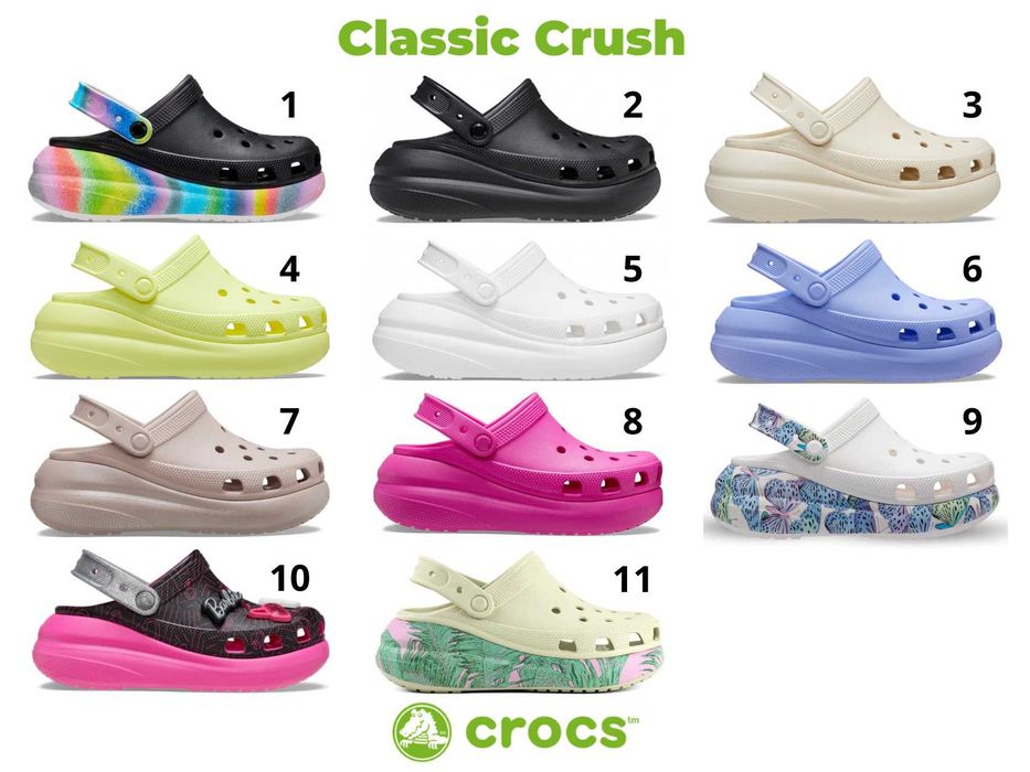Жіночі клоги крокси на платформі 6 см Високе взуття Crocs Crush Clog