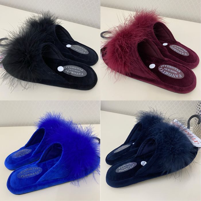 Жіночі тапочки Favoriti з відкритими пальцями 7 кольорів.Натуральн пух