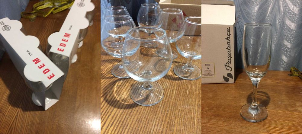 Бокалы, фужеры. Вазочка