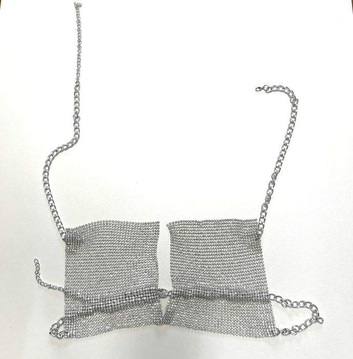 Sutiã Top de malha metálica com strass P
