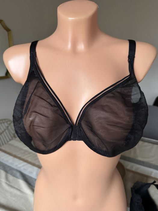 transparentny stanik czarny 85 D