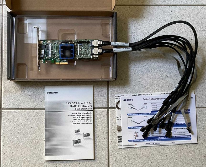 Controlador raid Adaptec 3805 c/cabos