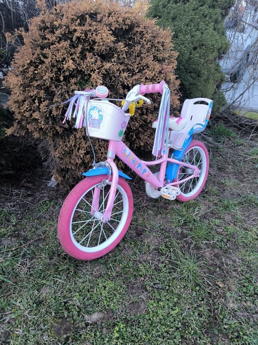 Rower 16" peppa + rączka i boczne kółka