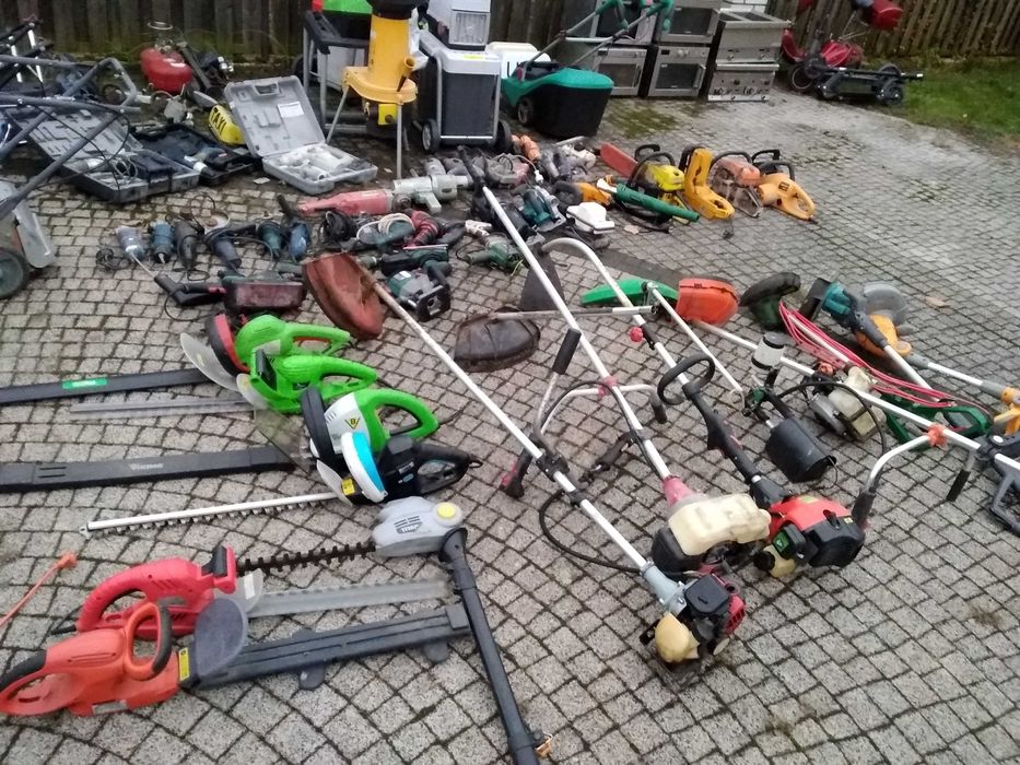 Uszkodzone kosiarka rębak do gałęzi grill wiertarka szlifierka udarowy