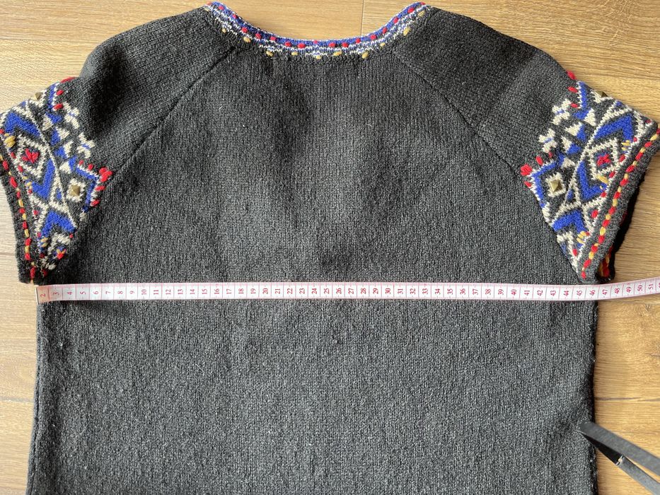Sukienka mini, tunika Zara, XS S, wełna, totemowy wzór