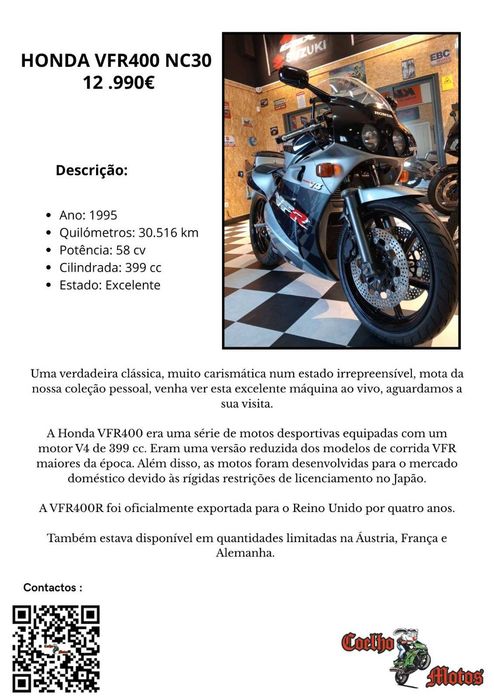 Honda VFR400R Colecção