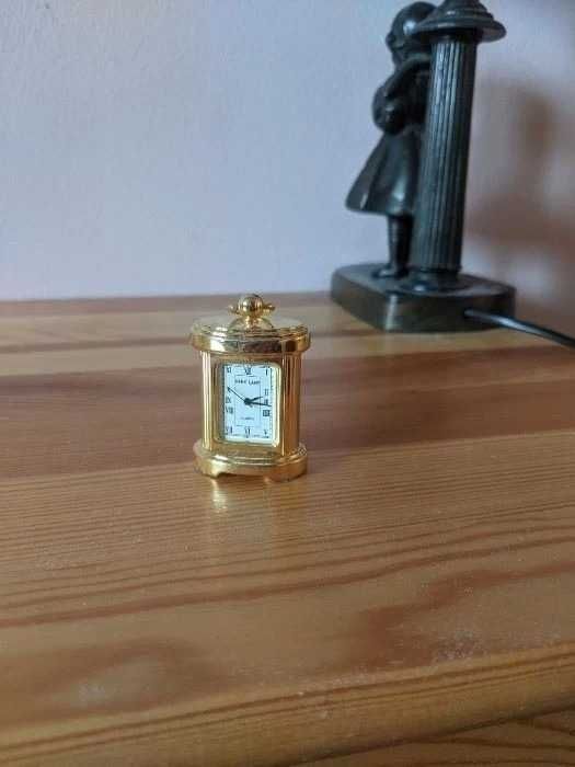 Mini zegar Park Lane złoty biurkowy nocny klasyczny kwarcowy 45 mm