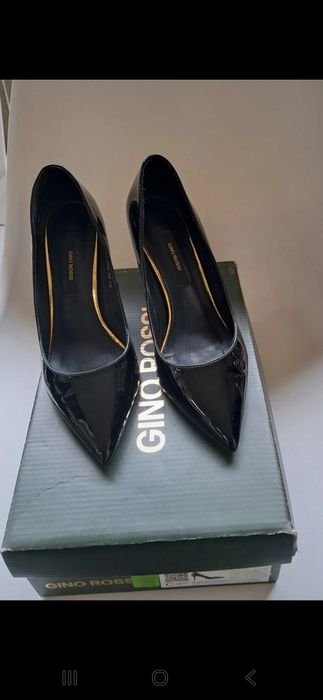 Szpilki Gino Rossi lakierowana skóra naturalna
