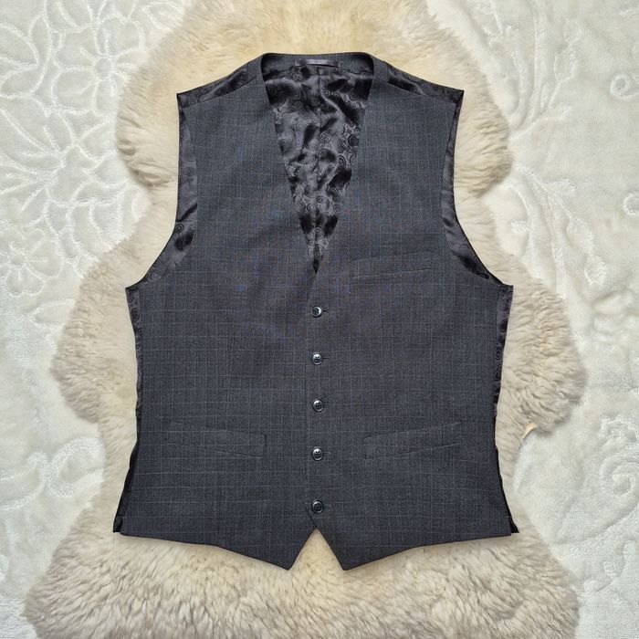 Kamizelka garniturowa M Szara w kratkę