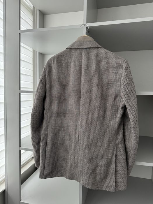 Піджак Hackett Micro Check Beige Linen Blazer