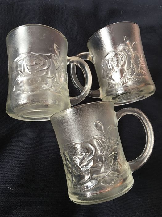 Szklanki 3 szt w róże, 250 ml