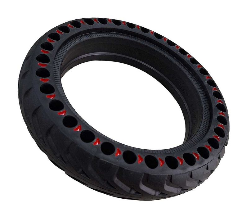 Opona do hulajnogi półpełna 8,5x2 36,5mm czarna, czerwone elementy
