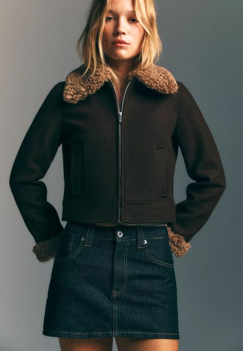 Юбка шорты stradivarius темно синяя джинсовая