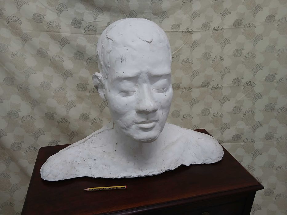 Grande Busto de Figura Humana - Gesso - Arte - Feito á mão - Cara Face