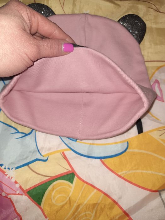 Шапка для девочки с ушками Нарядная