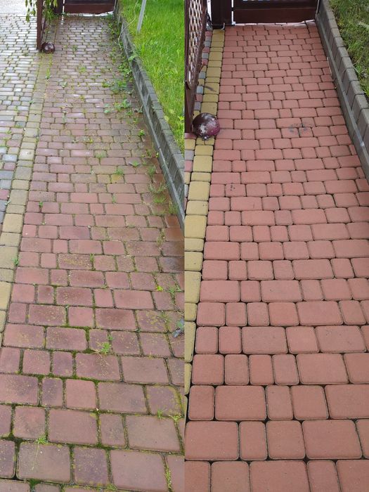 Миття бруківки фасаду парканів