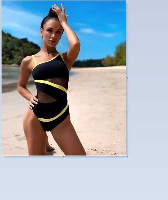 Купальник слитный черный с желтым размер xl