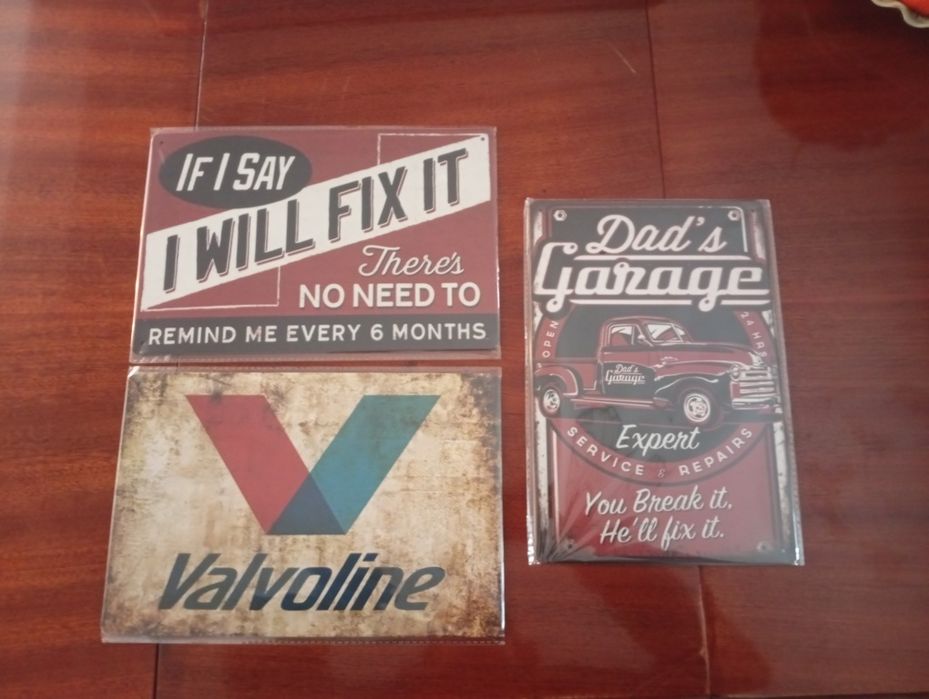 Placas metálicas vintage