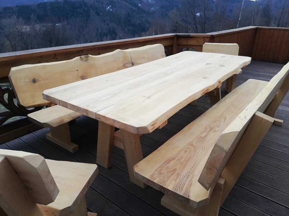 WYPRZEDAŻ! Góralskie Meble Ogrodowe z litego drewna, meble do ogrodu