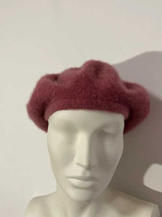 Kangol Angora/Wełna Różowy Beret