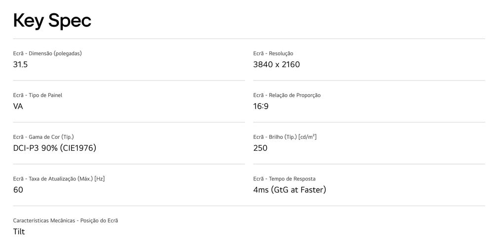 LG 32UR500K-B Monitor Ultrafine 4K HDR 31.5"