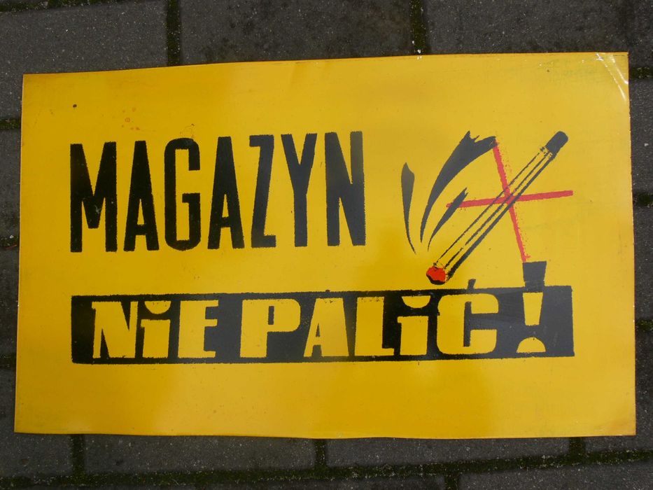 Stara Tablica  z PRL Magazyn nie Palić Oryginał