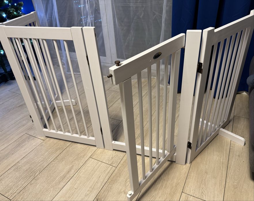 Wolnostojąca składana bramka dla psów z drzwiami PawHunt