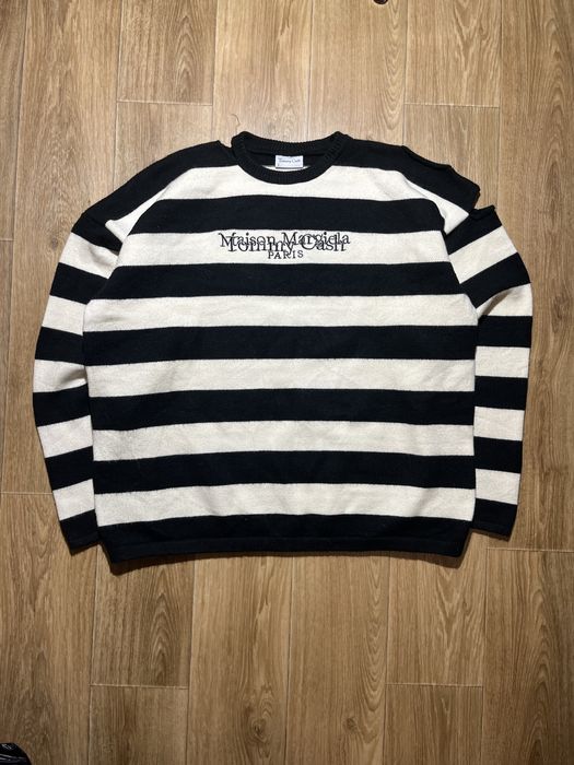 Светр maison margiela x tommy cash чорно-білий one size